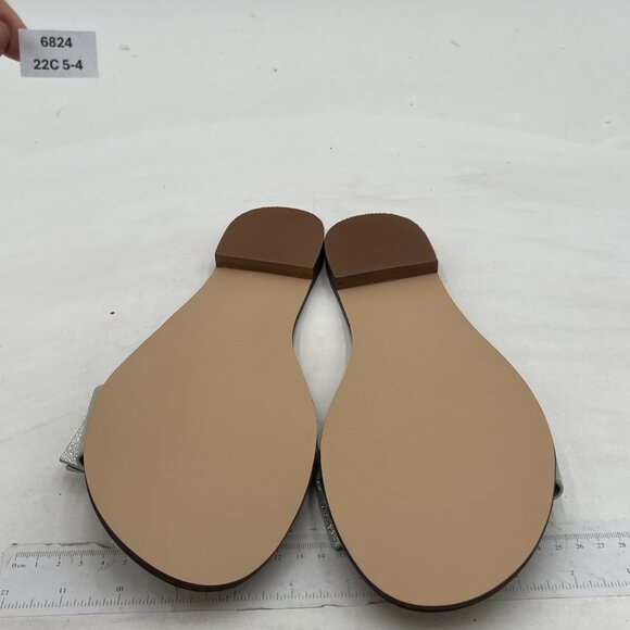 XYD Silver Cute Bows Slippers Slide Sandals Slip On Clogs Mules Open Toe Flats - Picture 6 of 7